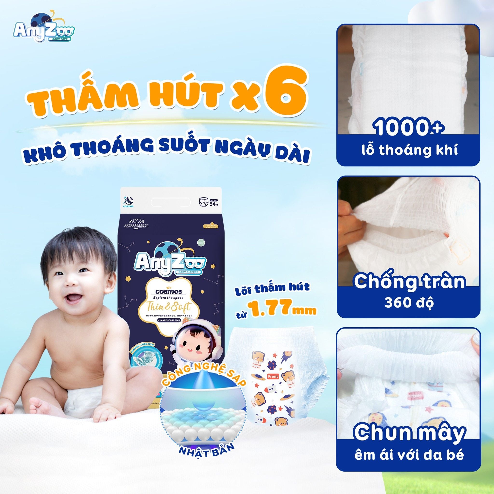 ANYZOO- Bỉm quần Premium size XL 42 miếng - Ảnh 6