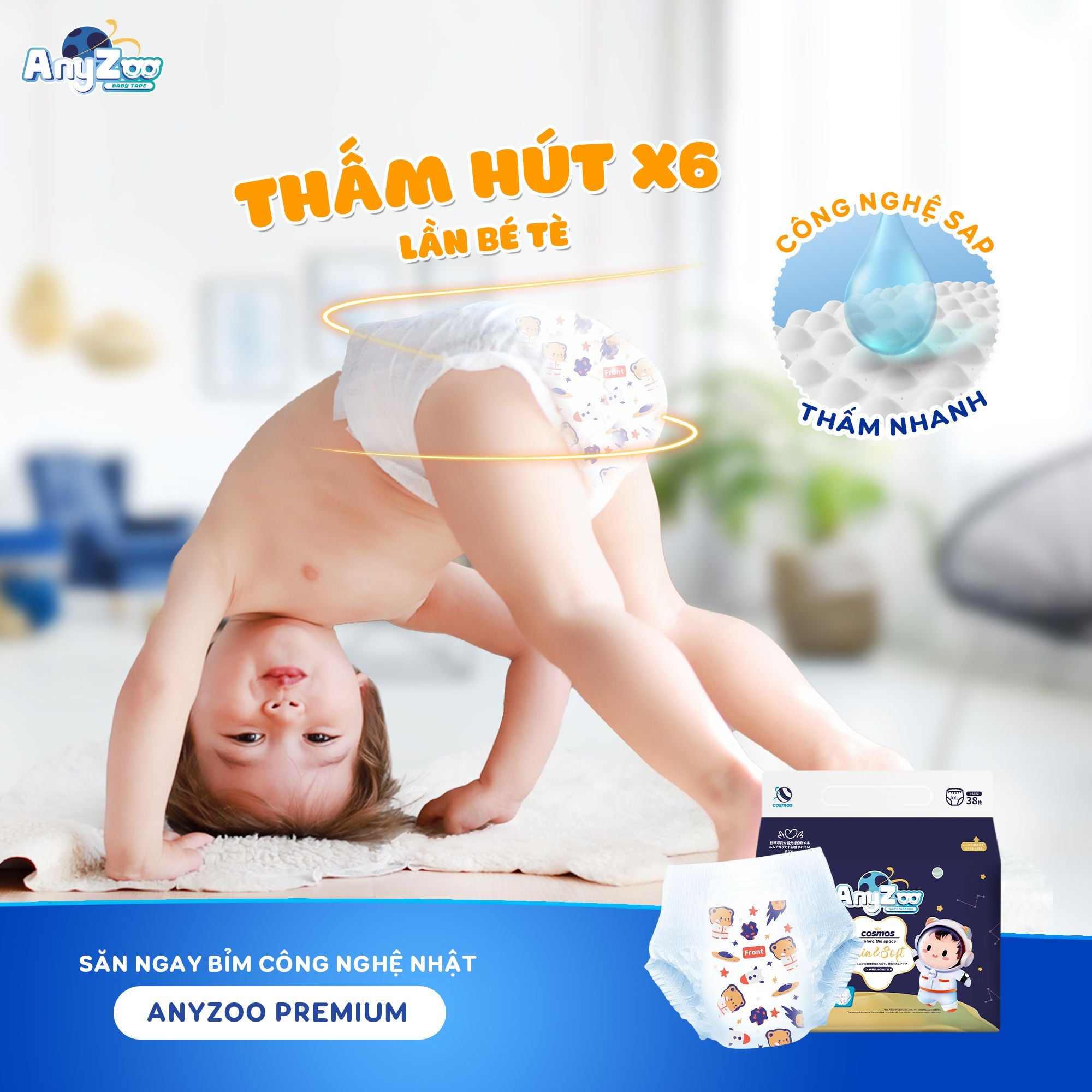 ANYZOO- Bỉm quần Premium size XL 42 miếng - Ảnh 5