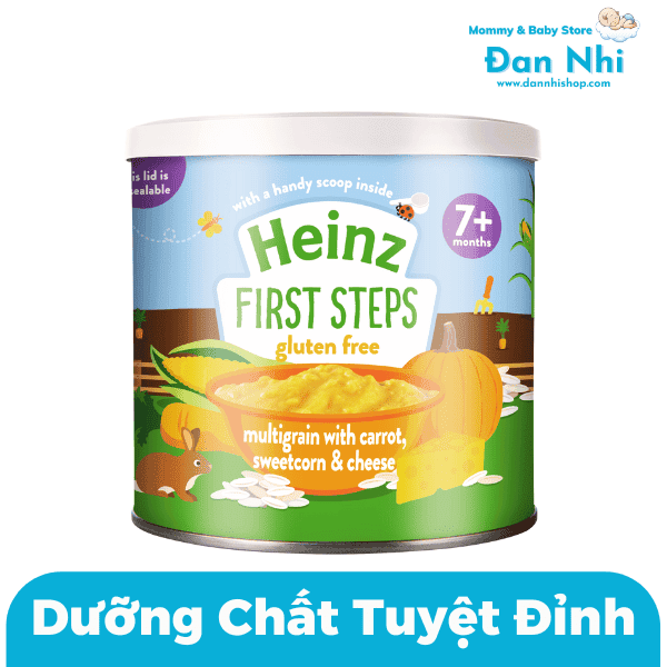 Bột Ăn Dặm Ngũ Cốc, Cà Rốt, Phomai Và Bắp Ngọt Heinz 200g Cho Bé Từ 7 Tháng Tuổi